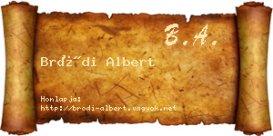 Bródi Albert névjegykártya