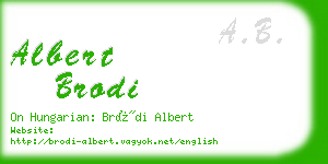 albert brodi business card